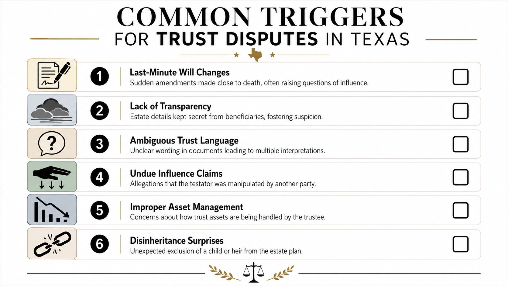 Common Triggers for Trust Disputes in Texas